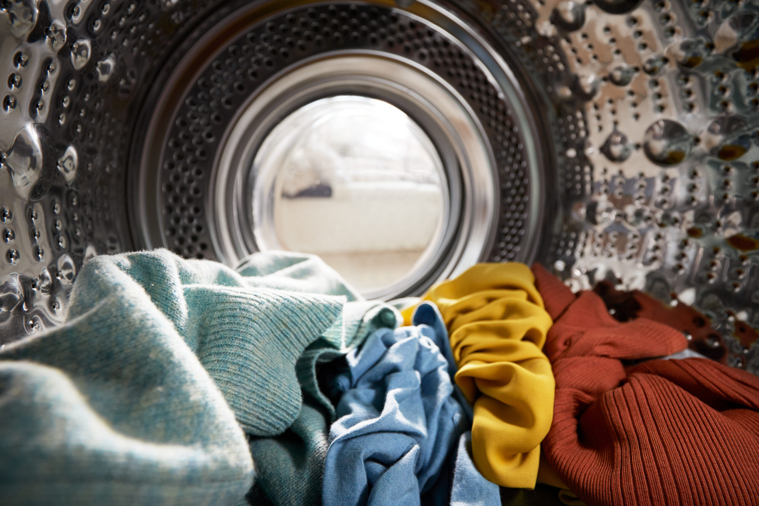 a picture from inside a care home compliant laundry machine.