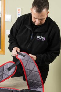 Slings and lifting equipment laid out for LOLER Testing in Derbyshire.