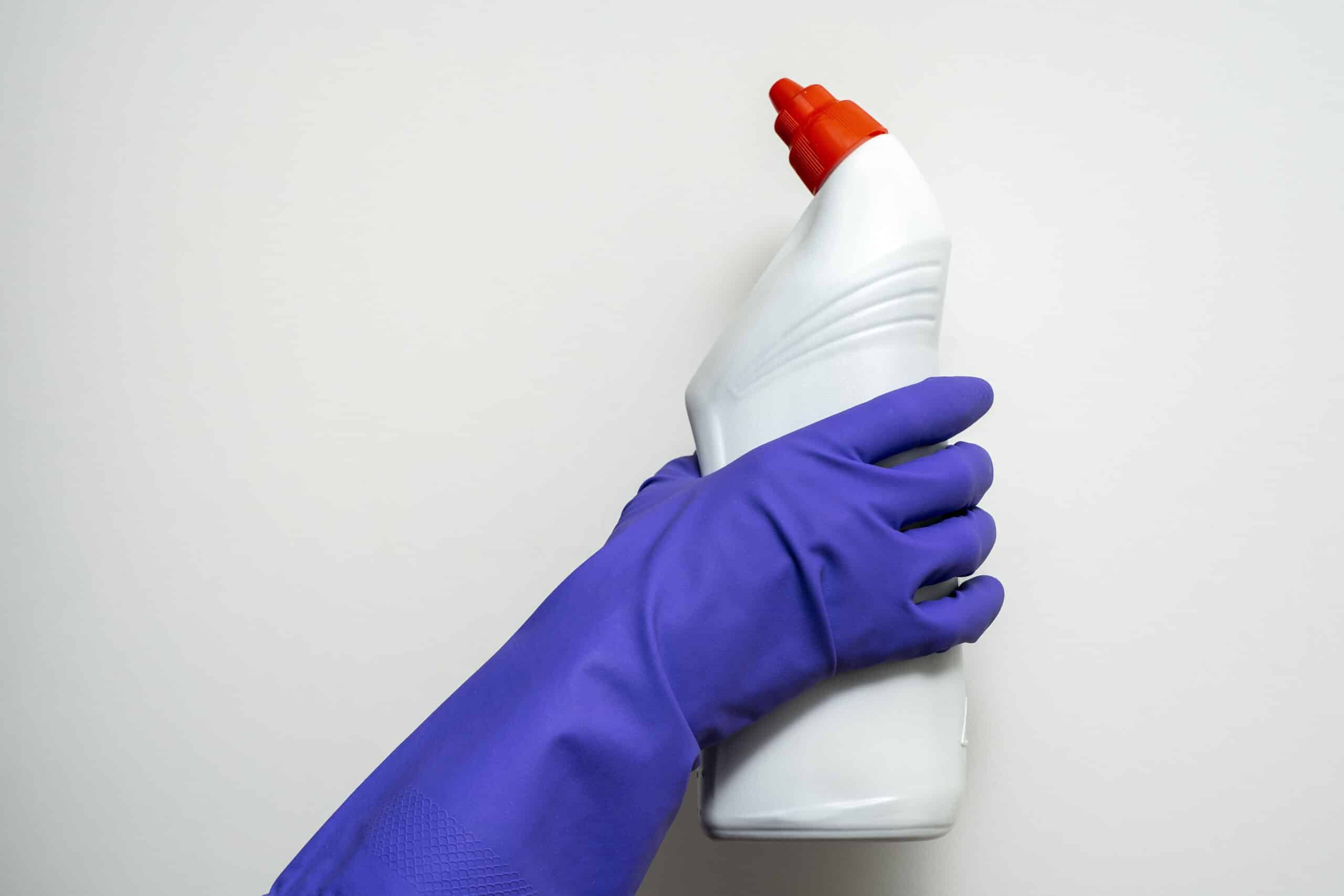 Cleaning chemical used during a COSHH risk assessment in care homes