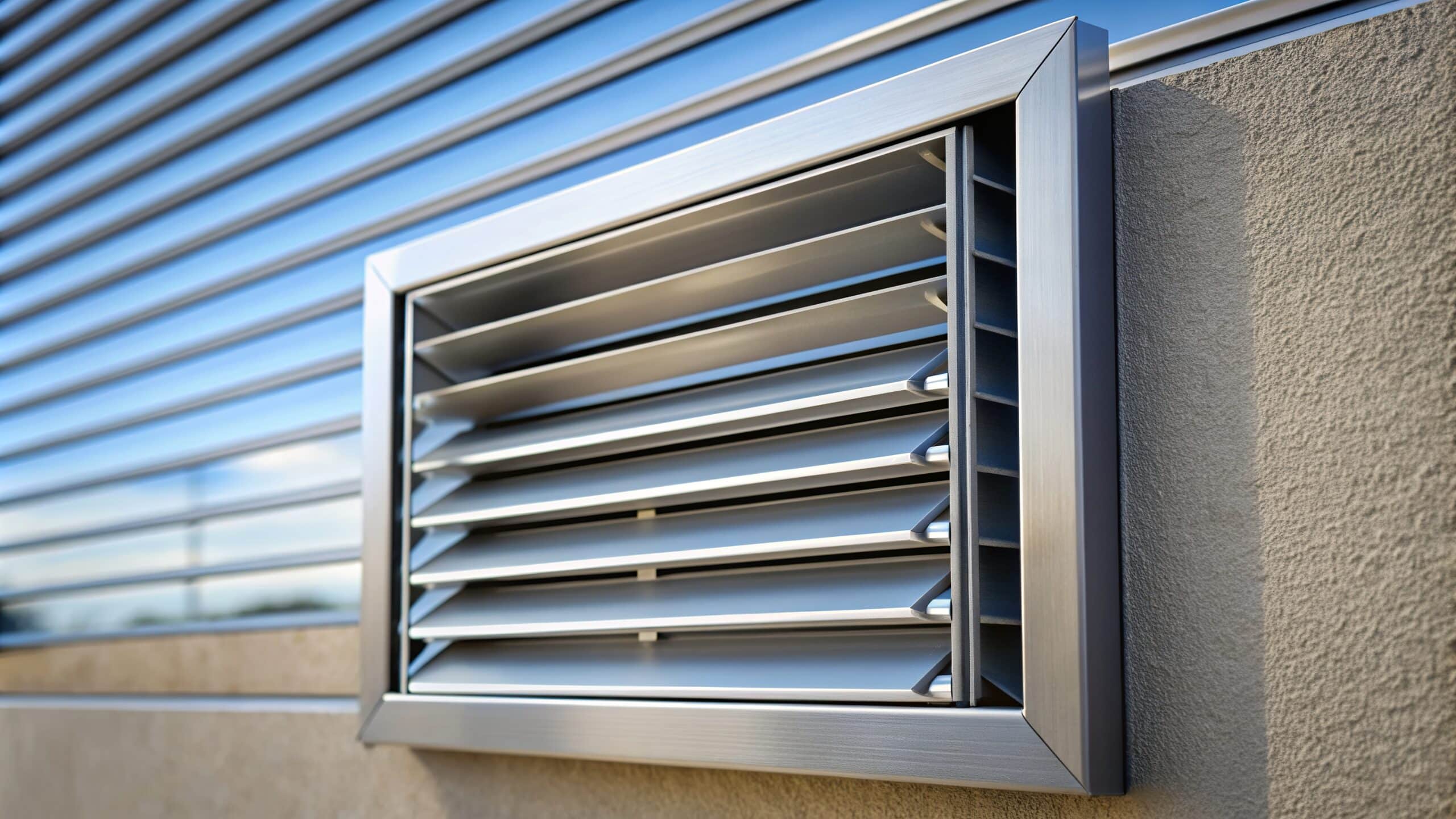 Commercial laundry room ventilation extraction louvre for airflow and moisture control