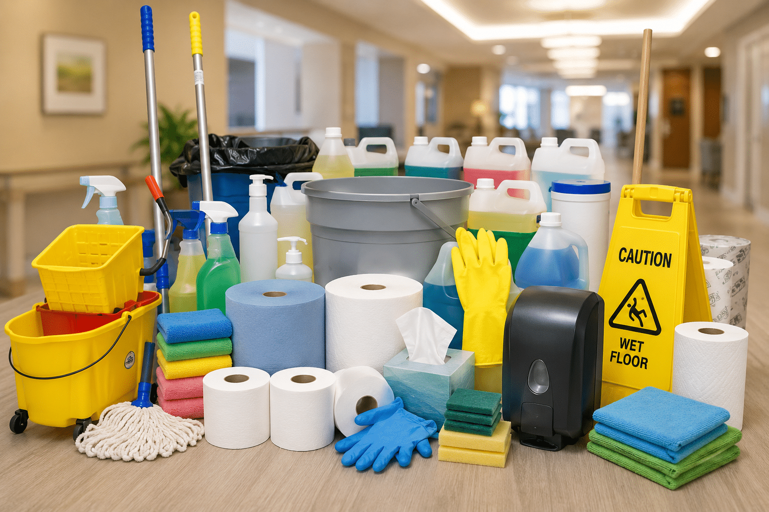 Professional cleaning products and commercial cleaning supplies for care facilities