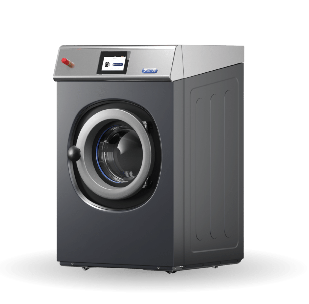 Primus commercial washer with digital display and stainless steel finish for institutional laundry operations.