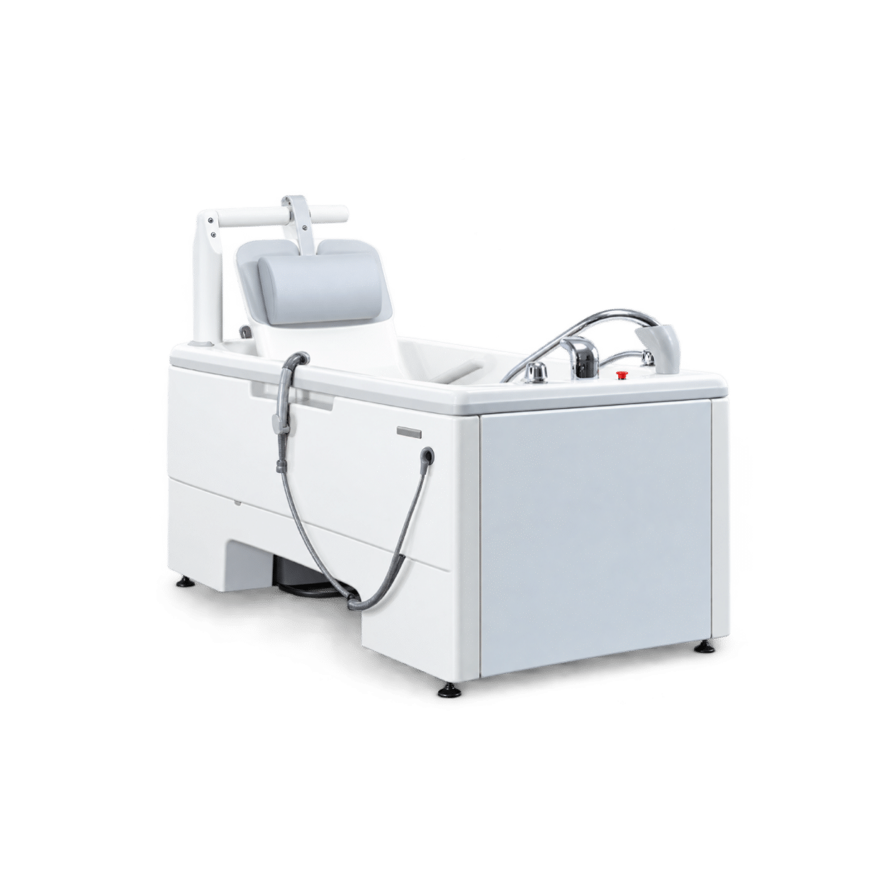 Arjo Malibu Sovereign specialist assisted bath with integrated reclining seat, padded headrest and handheld shower