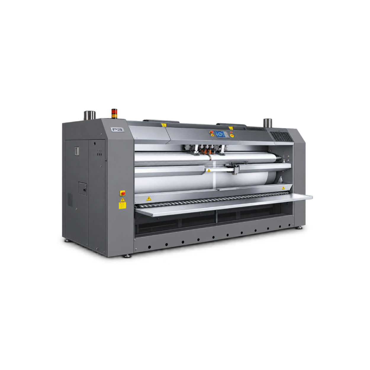 Primus IFF50-200 2m industrial flatwork ironer with digital controls for commercial bed linen and tablecloth finishing.